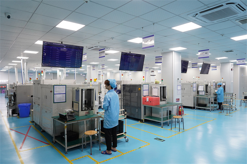 SMT production lines at FX PCB's PCB assembly plant