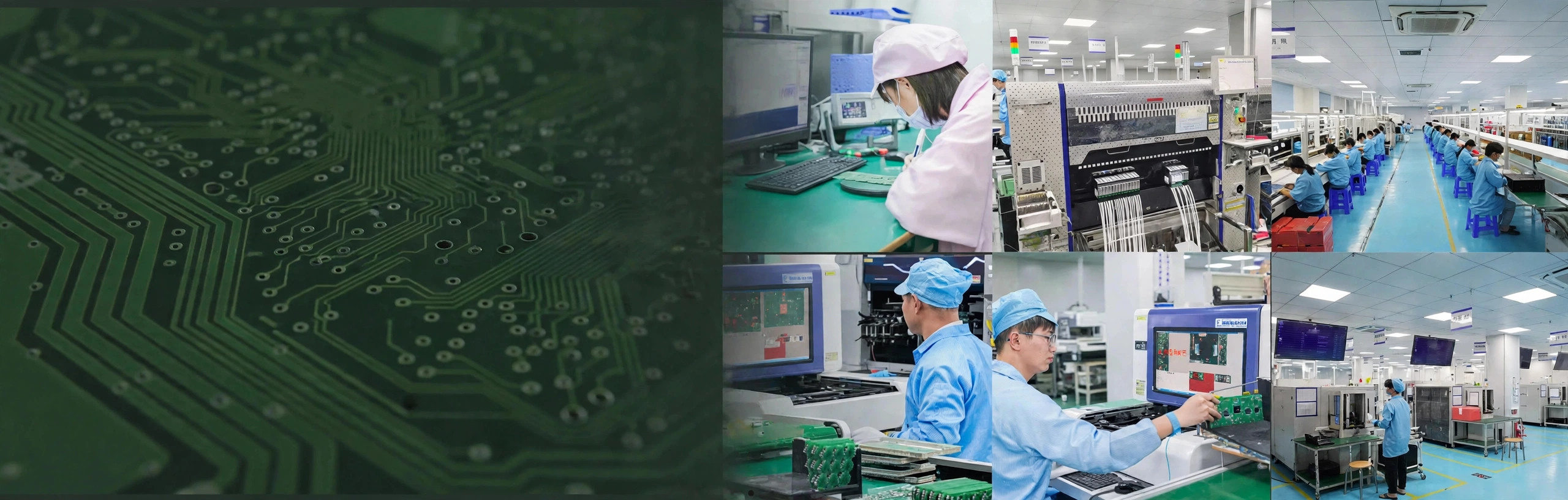 PCBA factory and PCB background banner